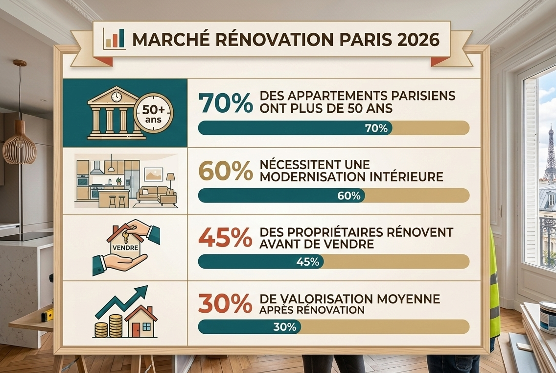 Quels sont les chiffres clés sur la rénovation d’appartement à Paris ?