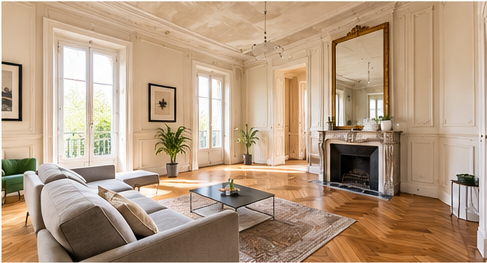 Rénovation avec concervation des moulures
