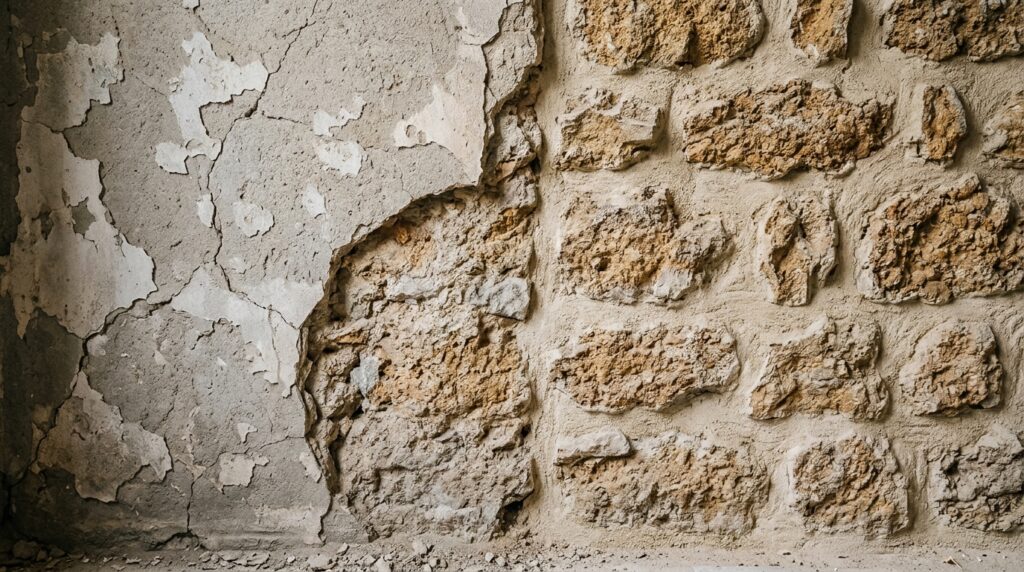 Libérer les murs de leur revêtement étanche.